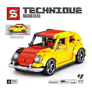 لگو تکنیک ماشین کلاسیک مدل SEMBO Blocks MOC Car Building Bricks H Tech Famous Vehicle_اسباب بازی